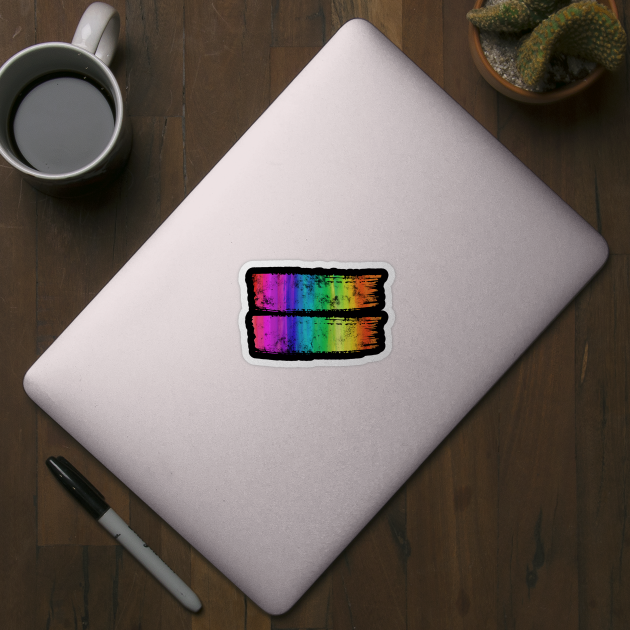 Rainbow Equality Brush Stroke Equal Sign Pride Gay LGBTQ+ design by Bluebird Moon